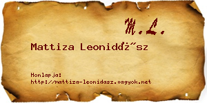 Mattiza Leonidász névjegykártya